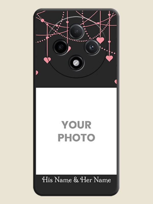 Custom Pink Love Hangings with Text On Space Black Custom Soft Matte Mobile Back Cover - Oppo F27 Pro Plus 5G - alternate view