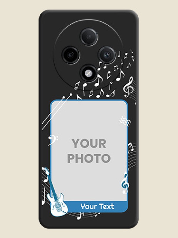 Custom Musical Theme Design with Text on Photo On Space Black Custom Soft Matte Mobile Back Cover - Oppo F27 Pro Plus 5G - alternate view