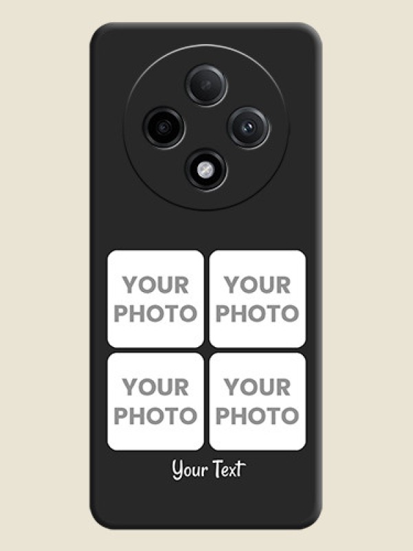 Custom Floral Art with 6 Image Holder on Photo On Space Black Custom Soft Matte Mobile Back Cover - Oppo F27 Pro Plus 5G - alternate view