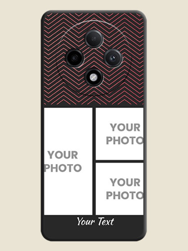 Custom Wave Pattern with 3 Image Holder On Space Black Custom Soft Matte Mobile Back Cover - Oppo F27 Pro Plus 5G - alternate view