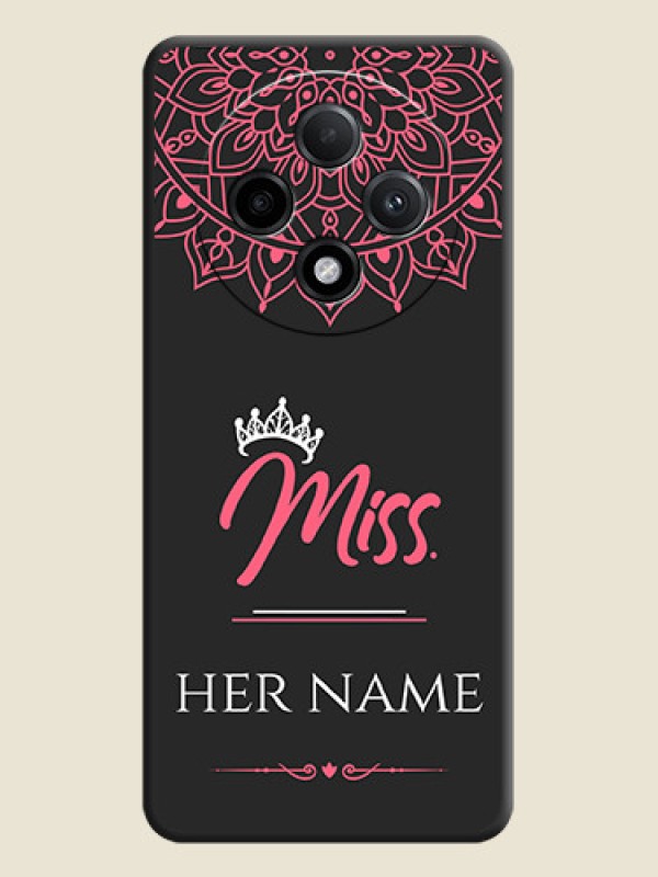 Custom Mrs Name with Floral Design On Space Black Custom Soft Matte Mobile Back Cover - Oppo F27 Pro Plus 5G - alternate view