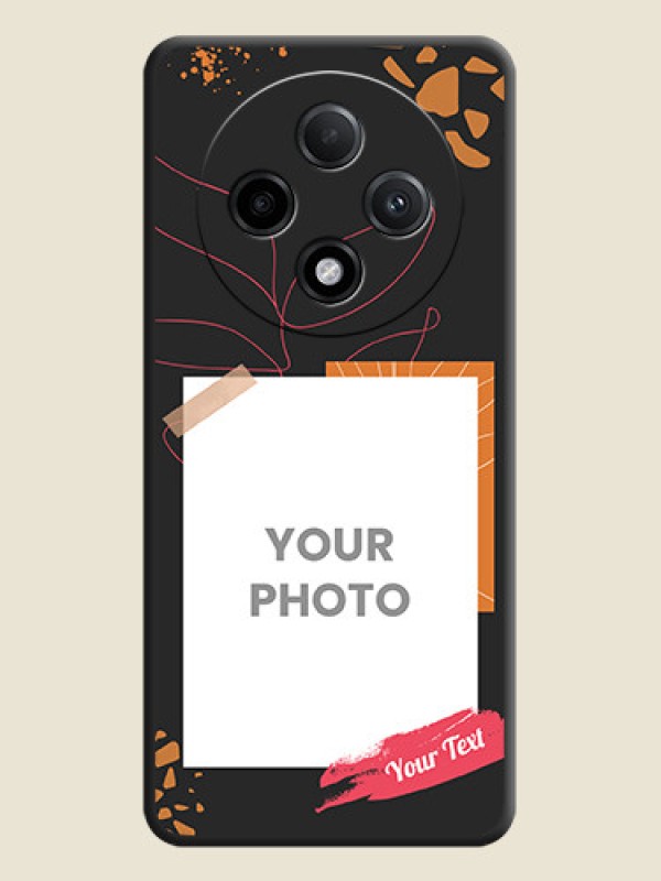 Custom Orange Photo Frame On Space Black Custom Soft Matte Mobile Back Cover - Oppo F27 Pro Plus 5G - alternate view