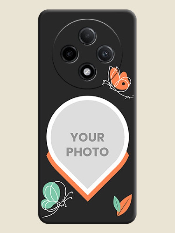 Custom Upload Pic With Simple Butterly Design On Space Black Custom Soft Matte Mobile Back Cover - Oppo F27 Pro Plus 5G - alternate view