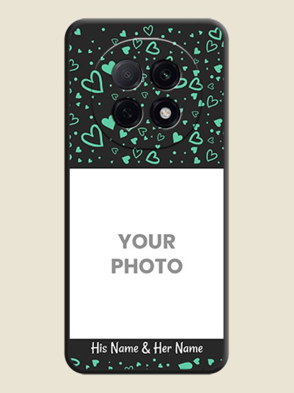 Custom Sea Green Indefinite Love Pattern on Photo On Space Black Custom Soft Matte Mobile Back Cover - Oppo F29 5G - alternate view