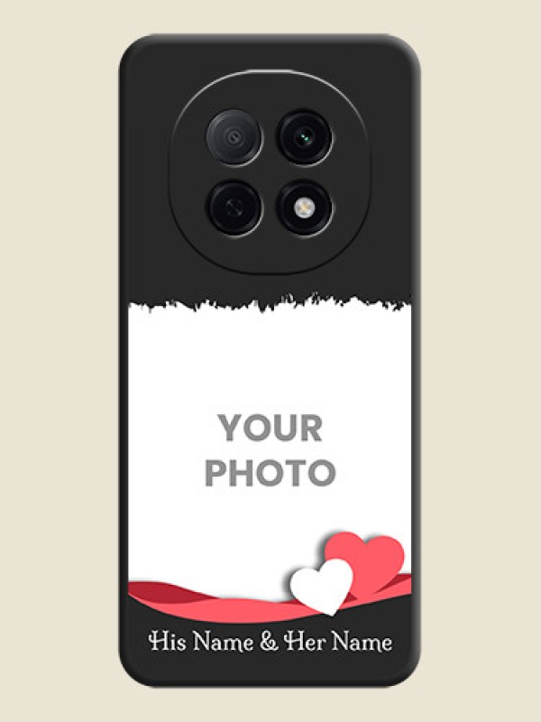 Custom Pin Color Love Shaped Ribbon Design with Text On Space Black Custom Soft Matte Mobile Back Cover - Oppo F29 5G - alternate view