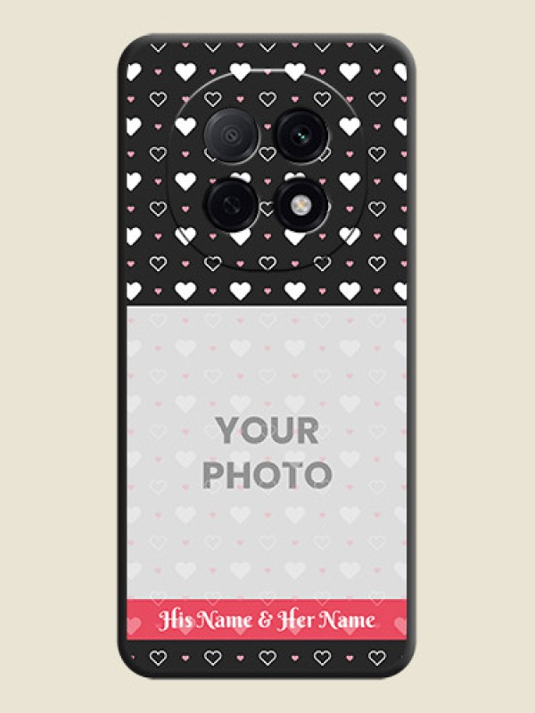 Custom White Color Love Symbols with Text Design on Photo On Space Black Custom Soft Matte Mobile Back Cover - Oppo F29 5G - alternate view