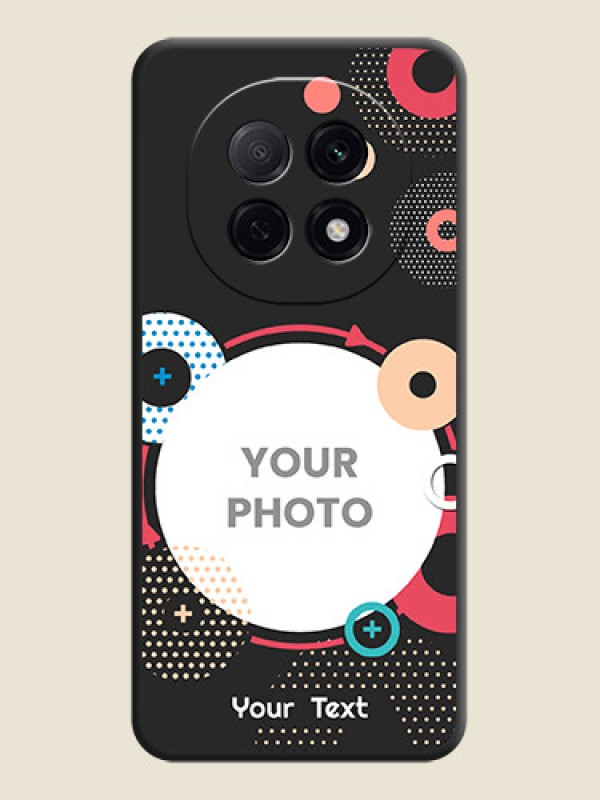 Custom Multicoloured Round Image On Space Black Custom Soft Matte Mobile Back Cover - Oppo F29 5G - alternate view