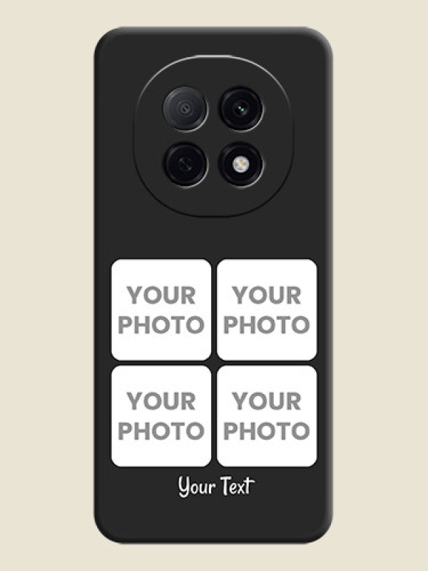 Custom Floral Art with 6 Image Holder on Photo On Space Black Custom Soft Matte Mobile Back Cover - Oppo F29 5G - alternate view