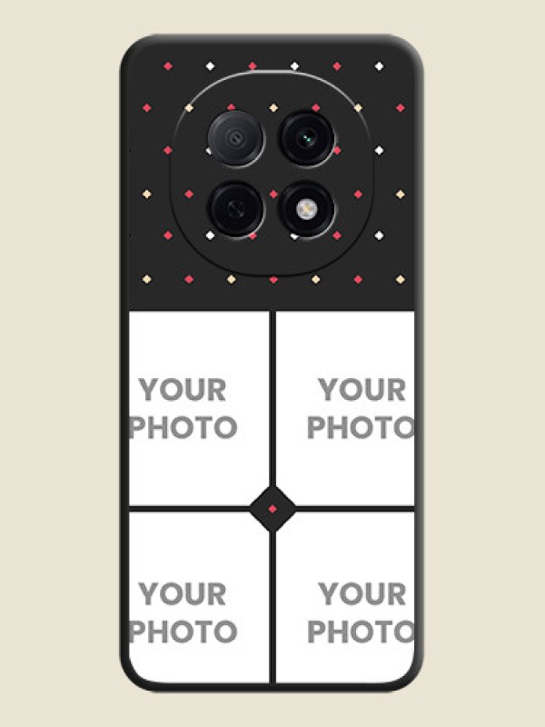 Custom Multicolor Dotted Pattern with 4 Image Holder On Space Black Custom Soft Matte Mobile Back Cover - Oppo F29 5G - alternate view