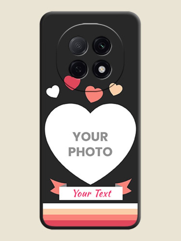 Custom Love Shaped Photo with Colorful Stripes On Space Black Custom Soft Matte Mobile Back Cover - Oppo F29 Pro 5G - alternate view