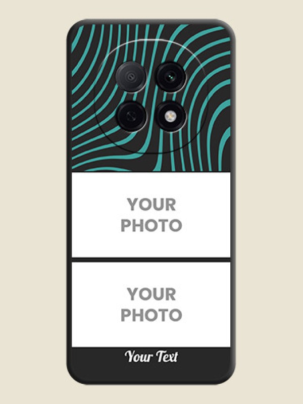 Custom Wave Pattern with 2 Image Holder On Space Black Custom Soft Matte Mobile Back Cover - Oppo F29 Pro 5G - alternate view