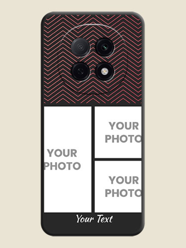 Custom Wave Pattern with 3 Image Holder On Space Black Custom Soft Matte Mobile Back Cover - Oppo F29 Pro 5G - alternate view