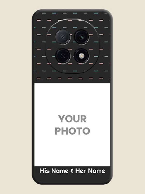 Custom Line Pattern Design with Text On Space Black Custom Soft Matte Mobile Back Cover - Oppo F29 Pro 5G - alternate view