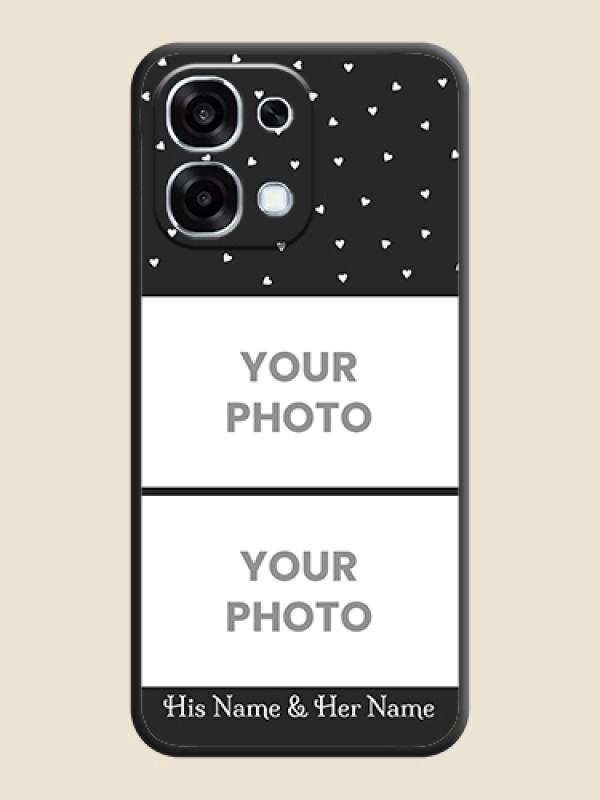 Custom Miniature Love Symbols with Name On Space Black Custom Soft Matte Mobile Back Cover - Oppo F31 5G - alternate view