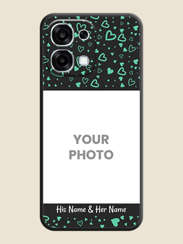 Custom Sea Green Indefinite Love Pattern on Photo On Space Black Custom Soft Matte Mobile Back Cover - Oppo F31 5G - alternate view