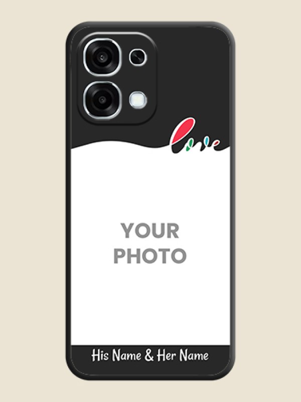 Custom Fall in Love Pattern with Picture on Photo On Space Black Custom Soft Matte Mobile Back Cover - Oppo F31 5G - alternate view