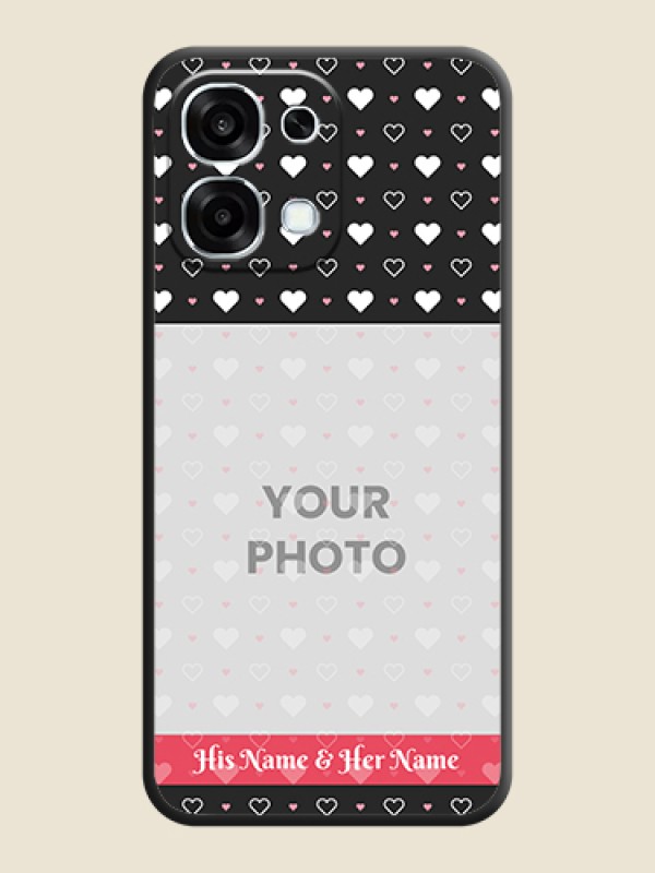 Custom White Color Love Symbols with Text Design on Photo On Space Black Custom Soft Matte Mobile Back Cover - Oppo F31 5G - alternate view