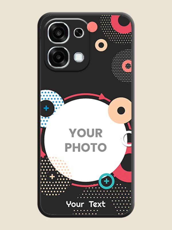 Custom Multicoloured Round Image On Space Black Custom Soft Matte Mobile Back Cover - Oppo F31 5G - alternate view
