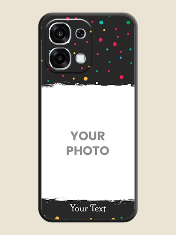 Custom Multicolor Dotted Pattern with Text On Space Black Custom Soft Matte Mobile Back Cover - Oppo F31 5G - alternate view