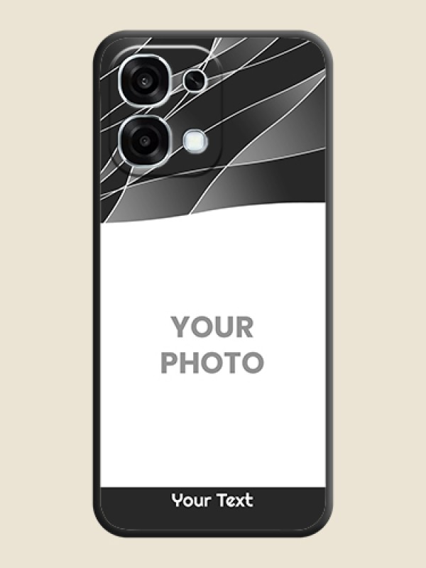 Custom Mixed Wave Lines on Photo On Space Black Custom Soft Matte Mobile Back Cover - Oppo F31 5G - alternate view