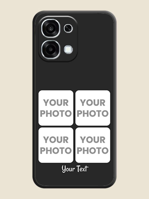 Custom Floral Art with 6 Image Holder on Photo On Space Black Custom Soft Matte Mobile Back Cover - Oppo F31 5G - alternate view