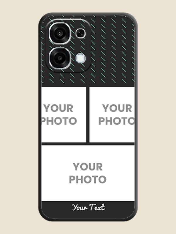 Custom Cross Dotted Pattern with 2 Image Holder On Space Black Custom Soft Matte Mobile Back Cover - Oppo F31 5G - alternate view
