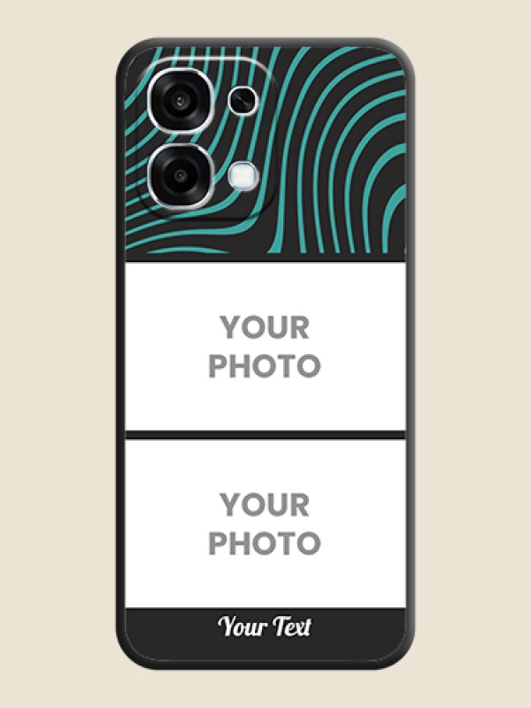 Custom Wave Pattern with 2 Image Holder On Space Black Custom Soft Matte Mobile Back Cover - Oppo F31 5G - alternate view