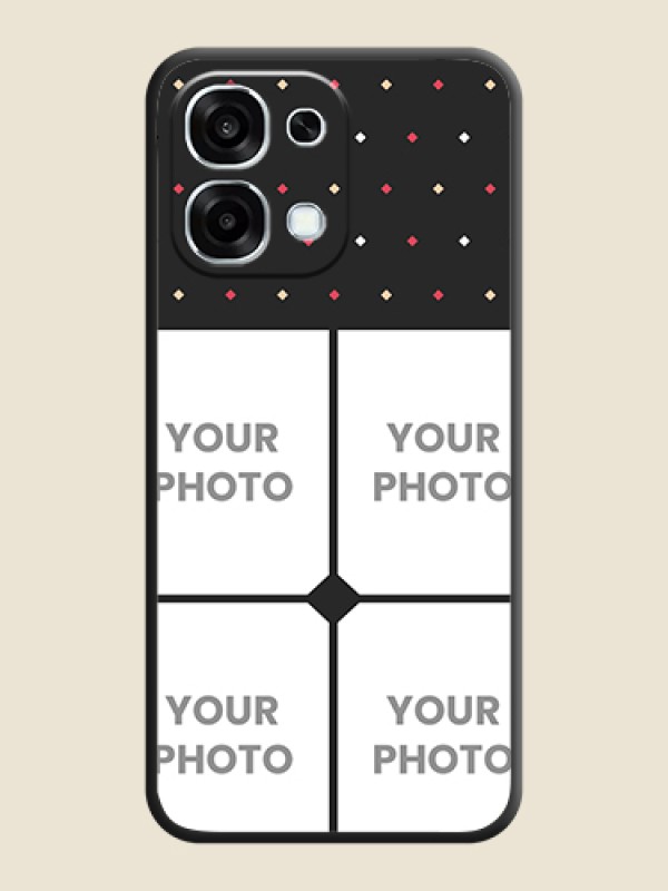 Custom Multicolor Dotted Pattern with 4 Image Holder On Space Black Custom Soft Matte Mobile Back Cover - Oppo F31 5G - alternate view