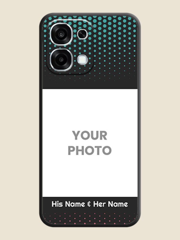 Custom Faded Dots with Grunge Photo Frame and Text On Space Black Custom Soft Matte Mobile Back Cover - Oppo F31 5G - alternate view