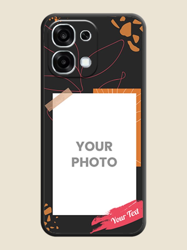 Custom Orange Photo Frame On Space Black Custom Soft Matte Mobile Back Cover - Oppo F31 5G - alternate view
