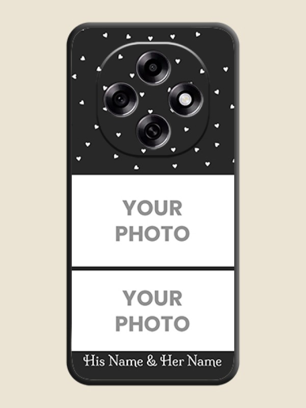 Custom Miniature Love Symbols with Name On Space Black Custom Soft Matte Mobile Back Cover - Oppo F31 Pro 5G - alternate view