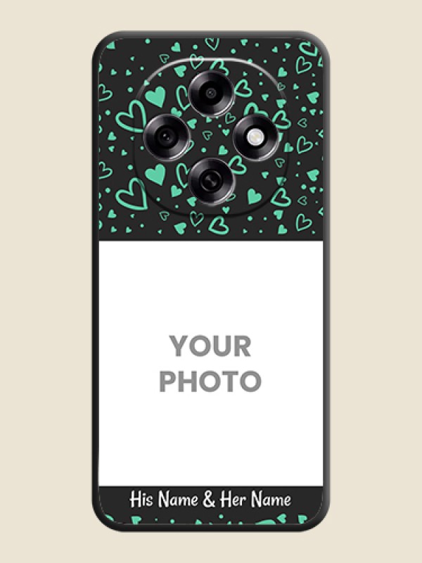 Custom Sea Green Indefinite Love Pattern on Photo On Space Black Custom Soft Matte Mobile Back Cover - Oppo F31 Pro 5G - alternate view