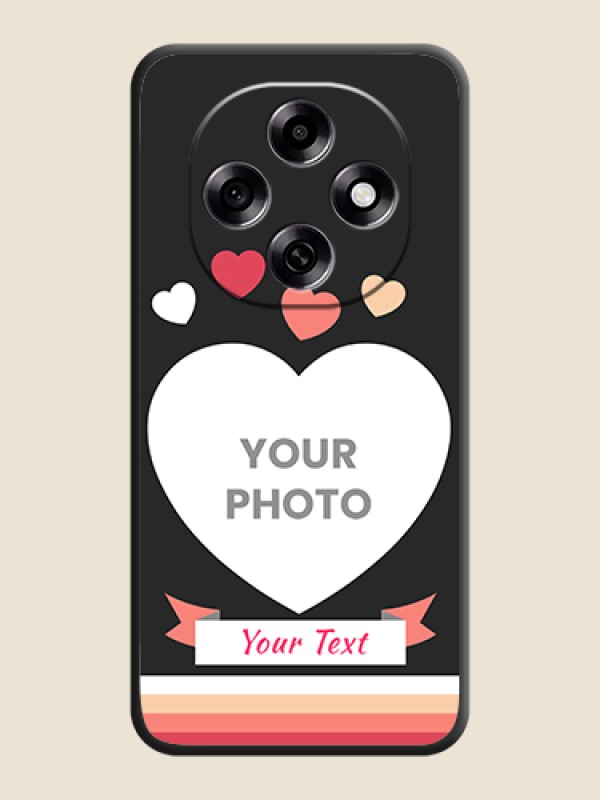 Custom Love Shaped Photo with Colorful Stripes On Space Black Custom Soft Matte Mobile Back Cover - Oppo F31 Pro 5G - alternate view