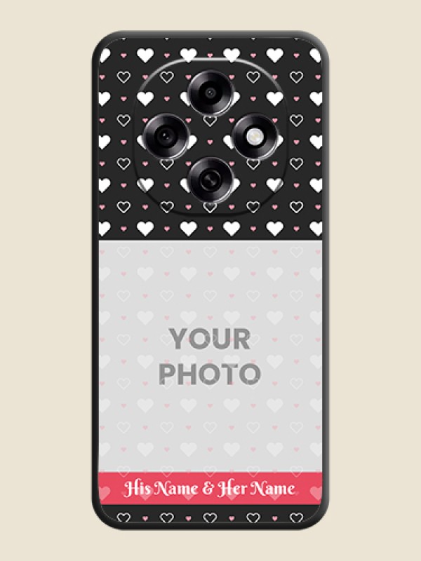 Custom White Color Love Symbols with Text Design on Photo On Space Black Custom Soft Matte Mobile Back Cover - Oppo F31 Pro 5G - alternate view