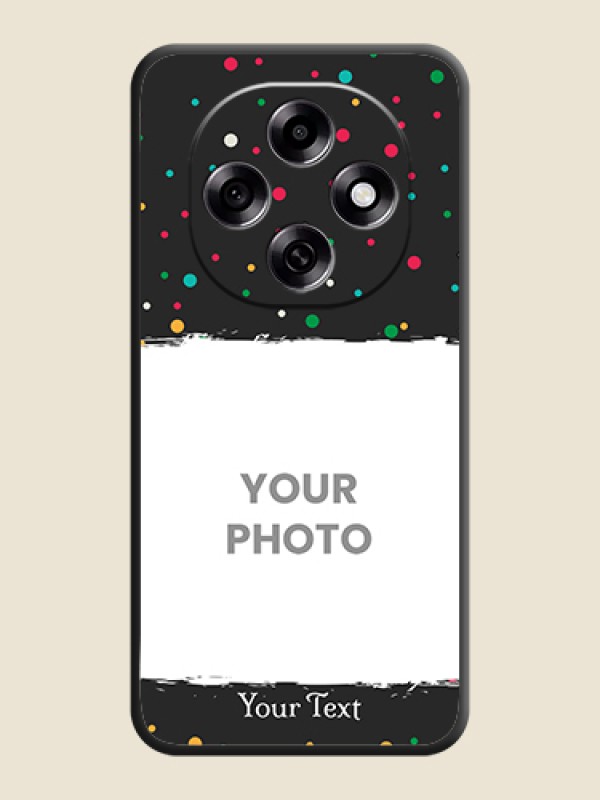 Custom Multicolor Dotted Pattern with Text On Space Black Custom Soft Matte Mobile Back Cover - Oppo F31 Pro 5G - alternate view