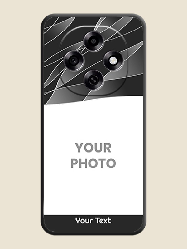 Custom Mixed Wave Lines on Photo On Space Black Custom Soft Matte Mobile Back Cover - Oppo F31 Pro 5G - alternate view