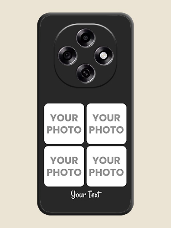 Custom Floral Art with 6 Image Holder on Photo On Space Black Custom Soft Matte Mobile Back Cover - Oppo F31 Pro 5G - alternate view