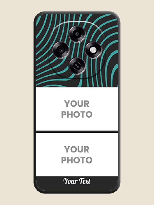 Custom Wave Pattern with 2 Image Holder On Space Black Custom Soft Matte Mobile Back Cover - Oppo F31 Pro 5G - alternate view