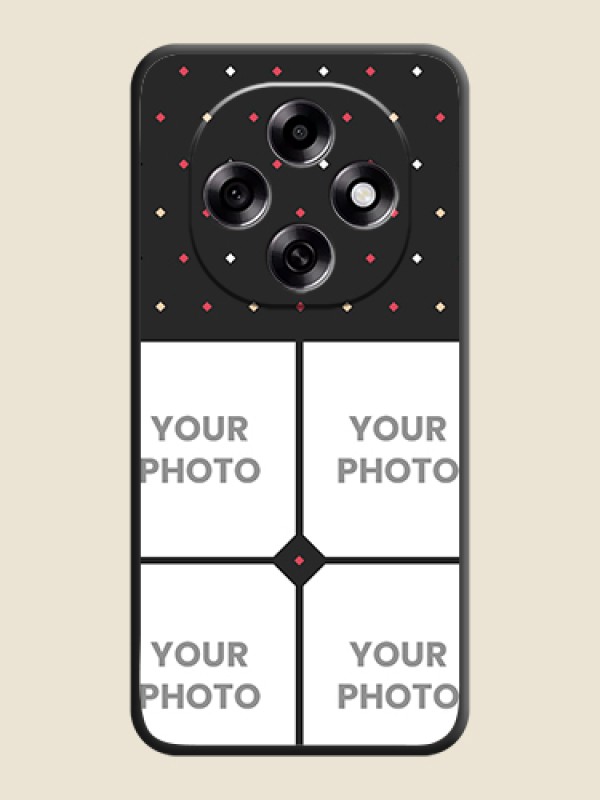 Custom Multicolor Dotted Pattern with 4 Image Holder On Space Black Custom Soft Matte Mobile Back Cover - Oppo F31 Pro 5G - alternate view