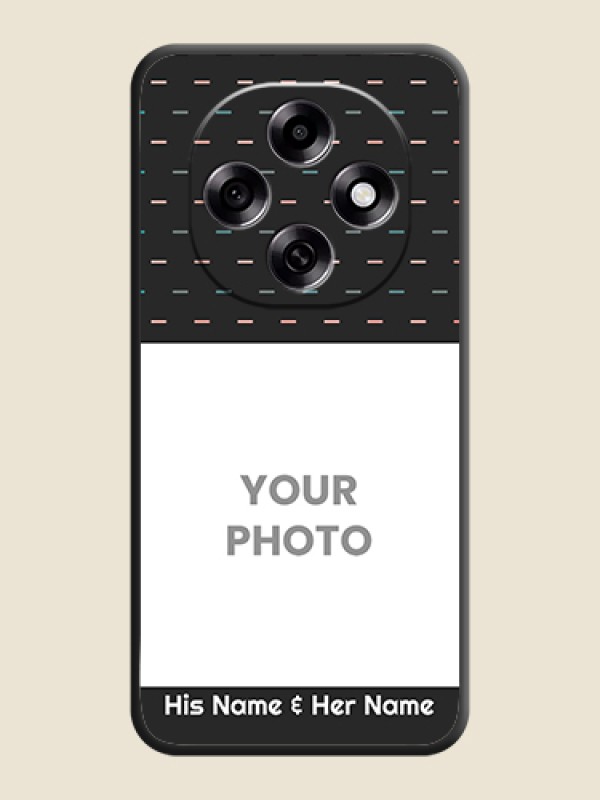 Custom Line Pattern Design with Text On Space Black Custom Soft Matte Mobile Back Cover - Oppo F31 Pro 5G - alternate view