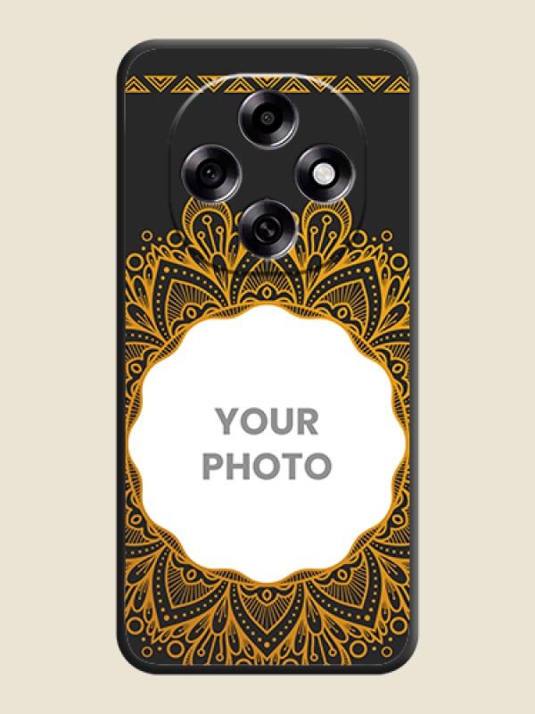 Custom Round Image with Floral Design On Space Black Custom Soft Matte Mobile Back Cover - Oppo F31 Pro 5G - alternate view