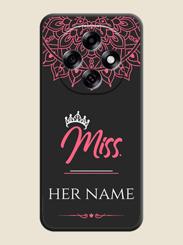 Custom Mrs Name with Floral Design On Space Black Custom Soft Matte Mobile Back Cover - Oppo F31 Pro 5G - alternate view