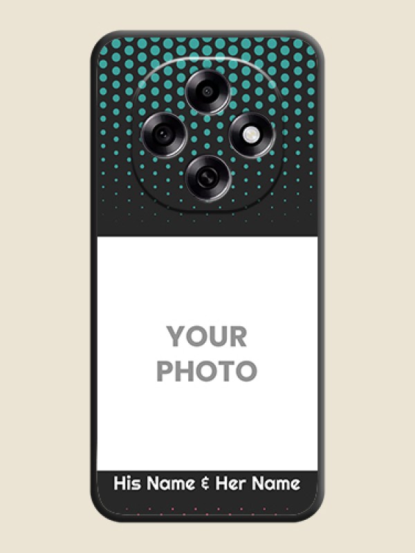 Custom Faded Dots with Grunge Photo Frame and Text On Space Black Custom Soft Matte Mobile Back Cover - Oppo F31 Pro 5G - alternate view