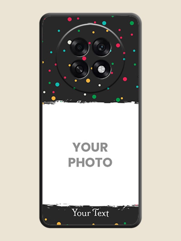 Custom Multicolor Dotted Pattern with Text On Space Black Custom Soft Matte Mobile Back Cover - Oppo F31 Pro Plus 5G - alternate view