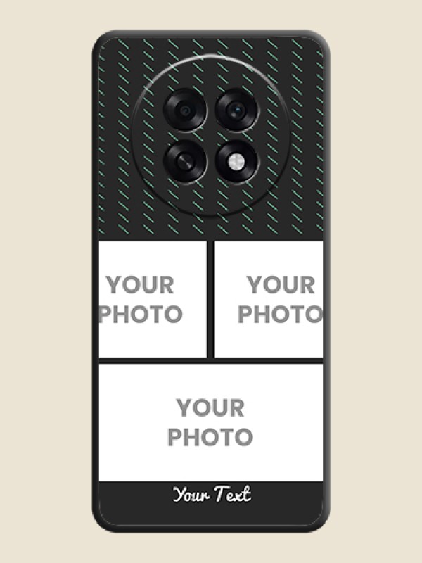 Custom Cross Dotted Pattern with 2 Image Holder On Space Black Custom Soft Matte Mobile Back Cover - Oppo F31 Pro Plus 5G - alternate view