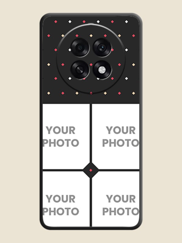 Custom Multicolor Dotted Pattern with 4 Image Holder On Space Black Custom Soft Matte Mobile Back Cover - Oppo F31 Pro Plus 5G - alternate view