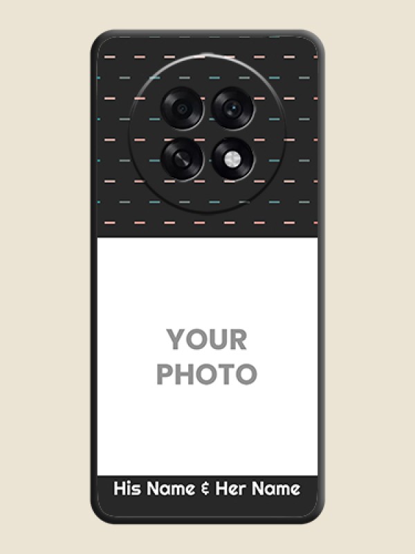 Custom Line Pattern Design with Text On Space Black Custom Soft Matte Mobile Back Cover - Oppo F31 Pro Plus 5G - alternate view