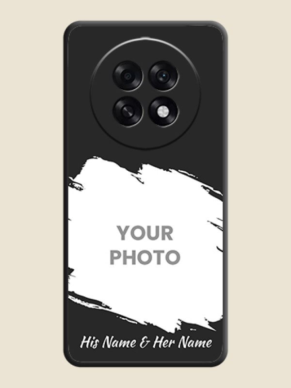 Custom Grunge Brush Strokes on Photo On Space Black Custom Soft Matte Mobile Back Cover - Oppo F31 Pro Plus 5G - alternate view