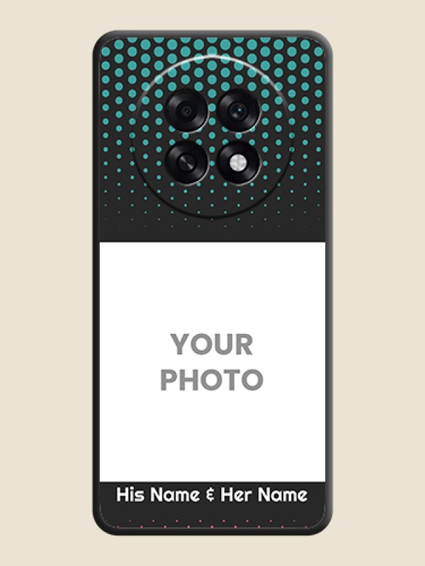 Custom Faded Dots with Grunge Photo Frame and Text On Space Black Custom Soft Matte Mobile Back Cover - Oppo F31 Pro Plus 5G - alternate view