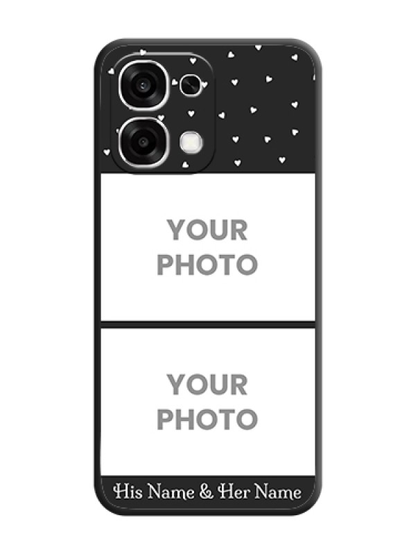 Custom Miniature Love Symbols with Name On Space Black Custom Soft Matte Mobile Back Cover - Oppo F33 5G - alternate view